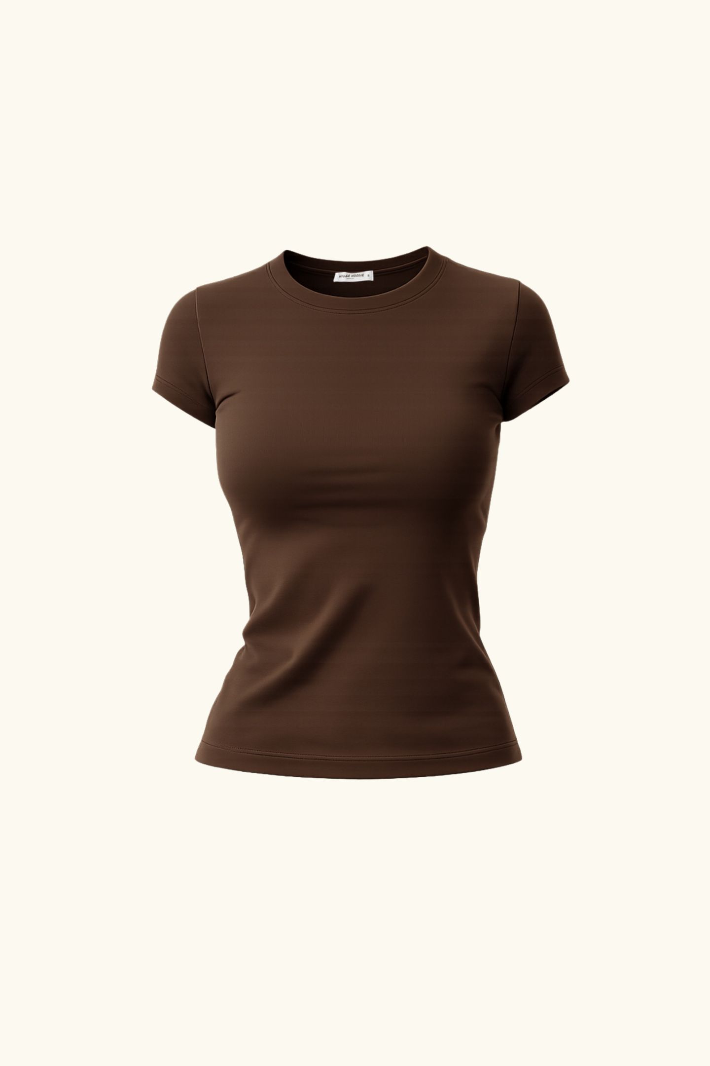 Koszulka slim fit, premium, ciemna czekolada