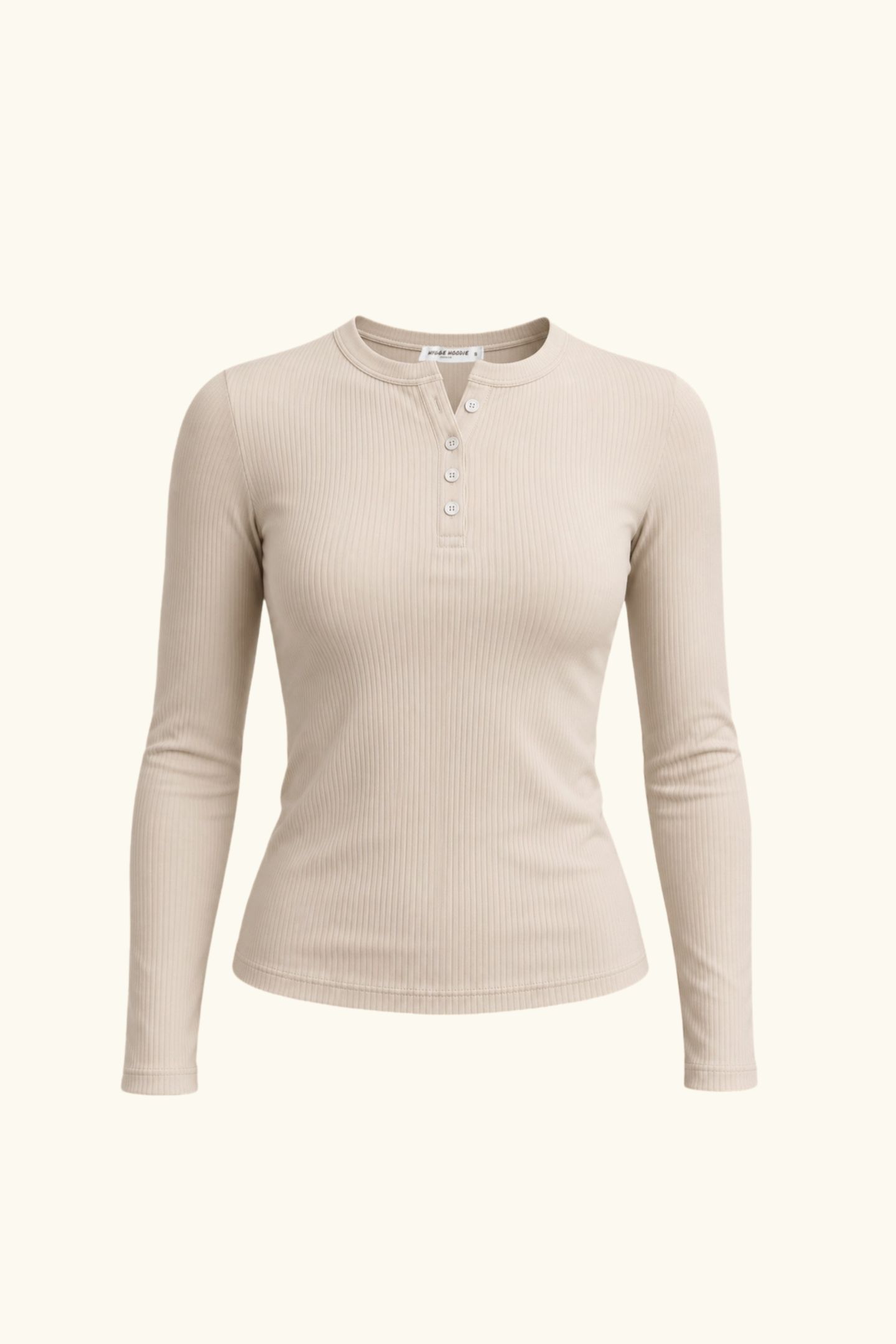 Longsleeve mit Knöpfen aus Viskose, Taupe