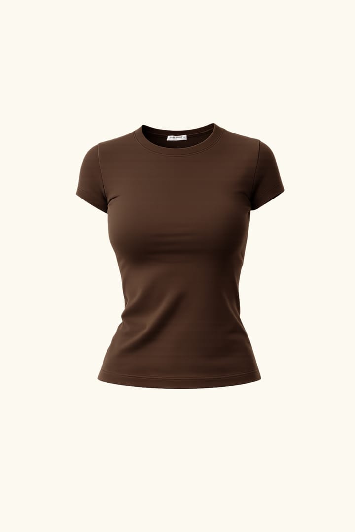 Футболка slim fit, premium, темний шоколад
