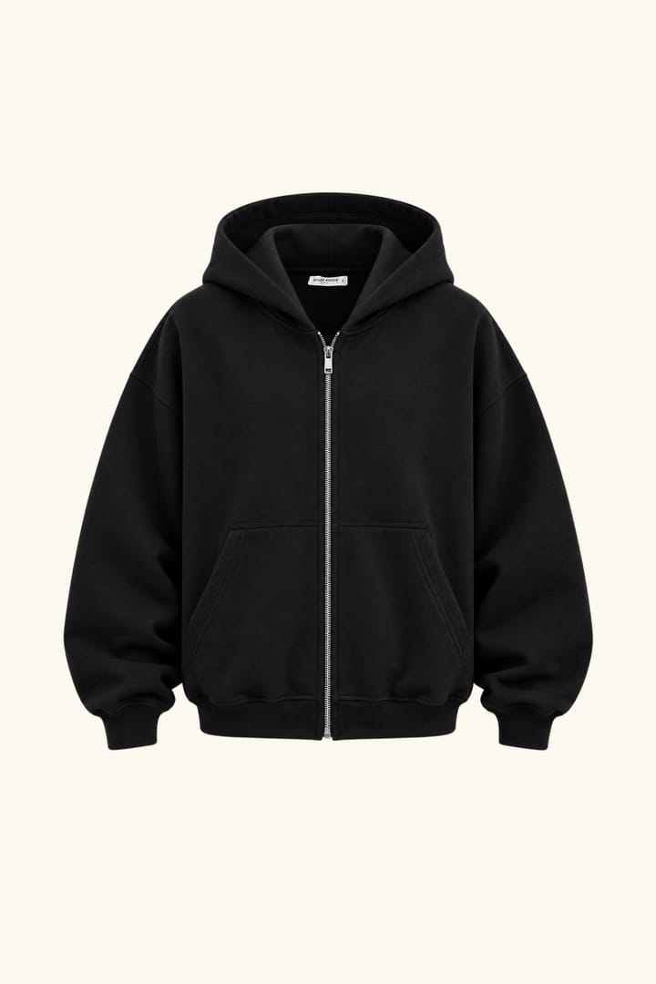 Baumwoll-Zip-Hoodie Oversize