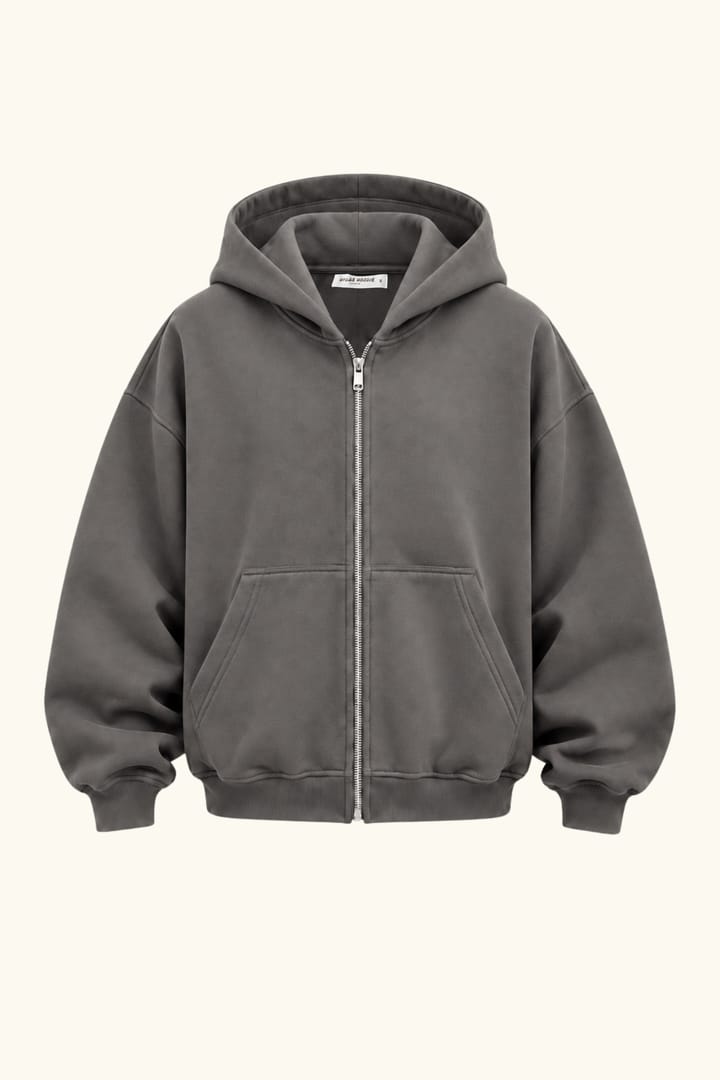 Baumwoll-Zip-Hoodie Oversize