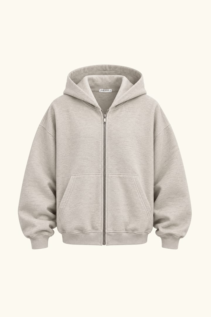 Baumwoll-Zip-Hoodie Oversize
