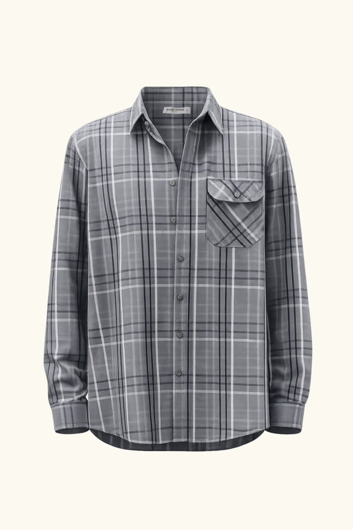 Premium Unisex Karohemd dunkelgrau