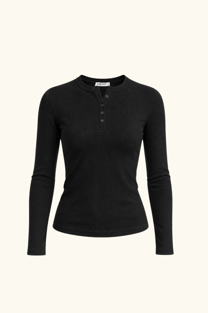 Viskose-Longsleeve mit Knöpfen