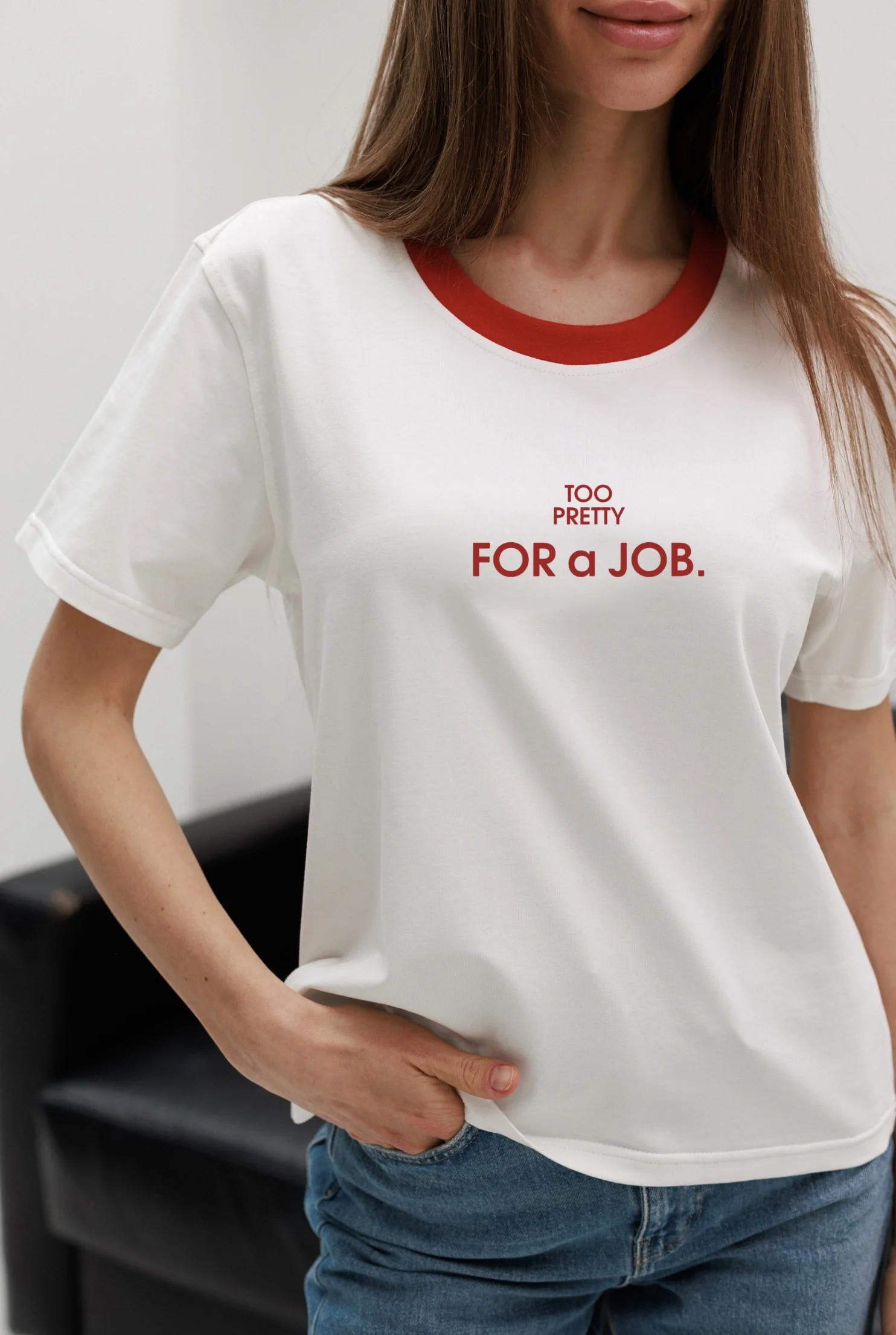 ФУТБОЛКА "TOO PRETTY", МОЛОКО