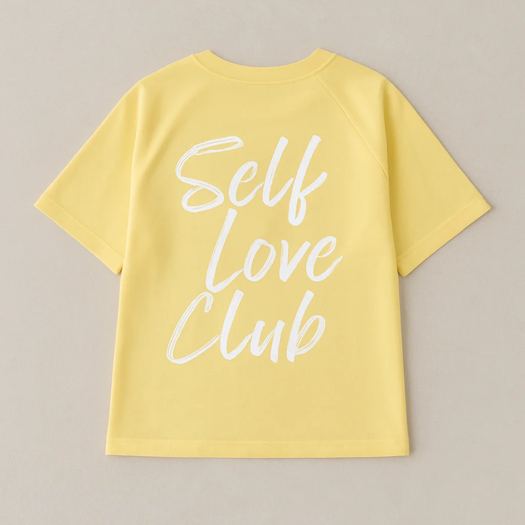 ФУТБОЛКА РЕГЛАН "SELF LOVE CLUB", СВІТЛО-ЖОВТИЙ