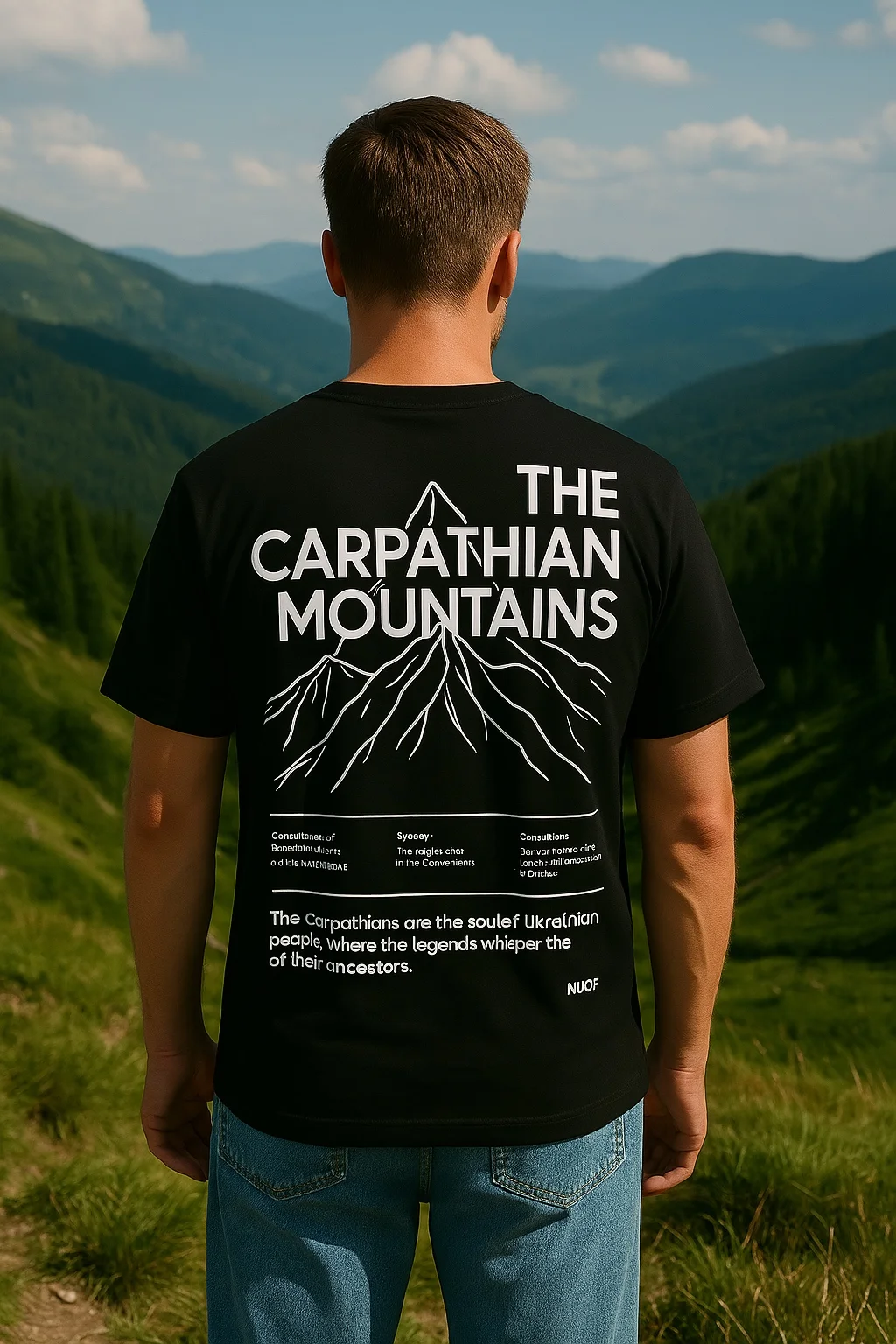 ФУТБОЛКА "THE CARPATHIAN", ЧОРНИЙ