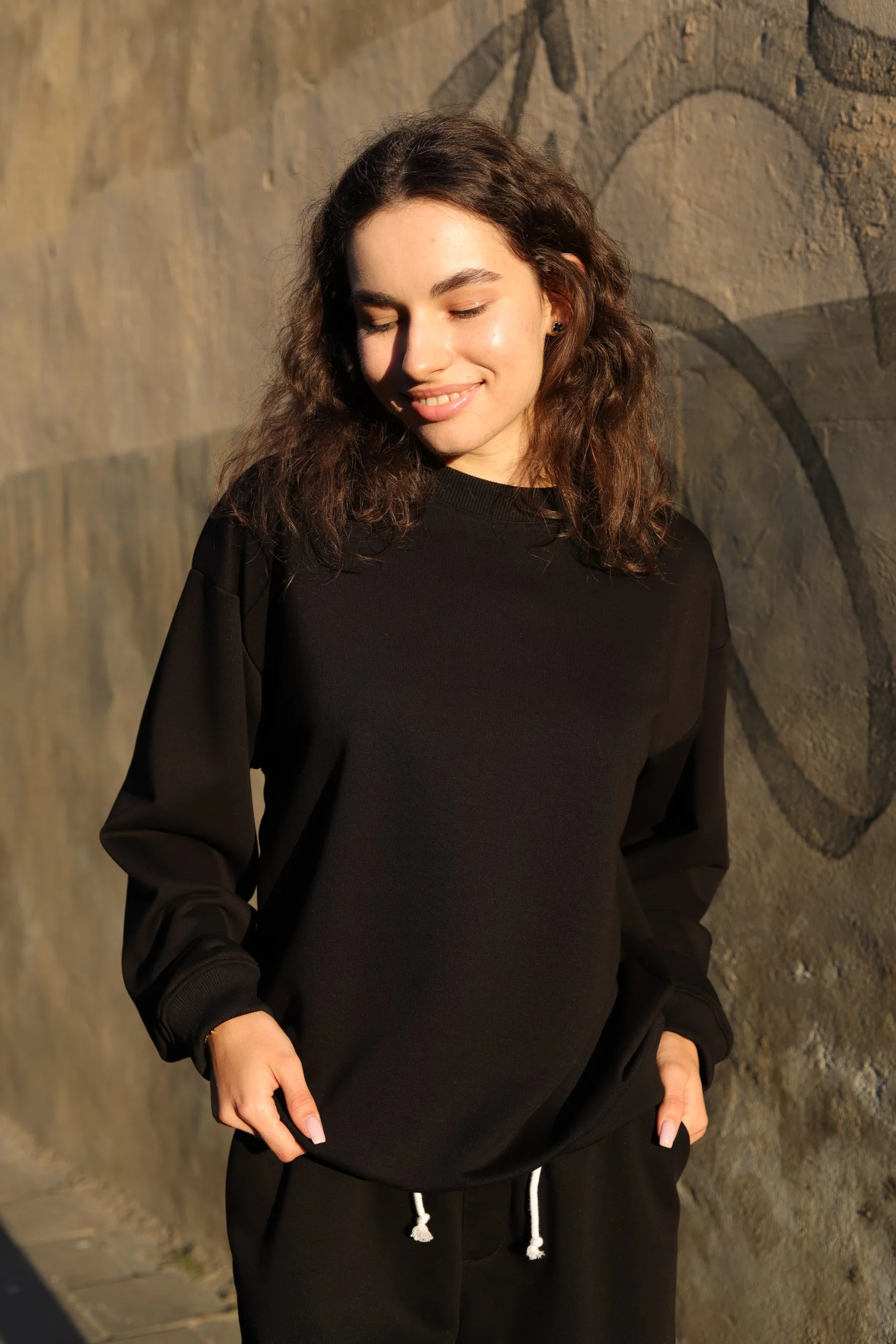 СВІТШОТ ОВЕРСАЙЗ PREMIUM БЕЗ ФЛІСУ, ЧОРНИЙ