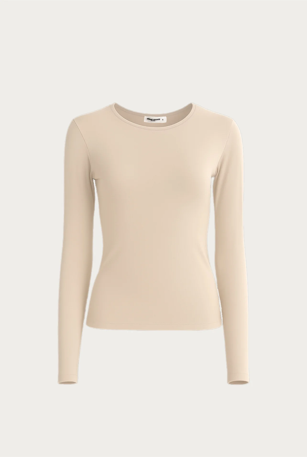 ЛОНГСЛІВ SLIM FIT, ПОДВІЙНА ТКАНИНА, ПІСОЧНИЙ