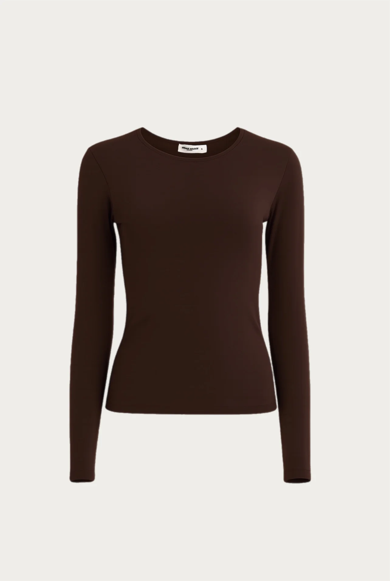 ЛОНГСЛІВ SLIM FIT, ПОДВІЙНА ТКАНИНА, ШОКОЛАД