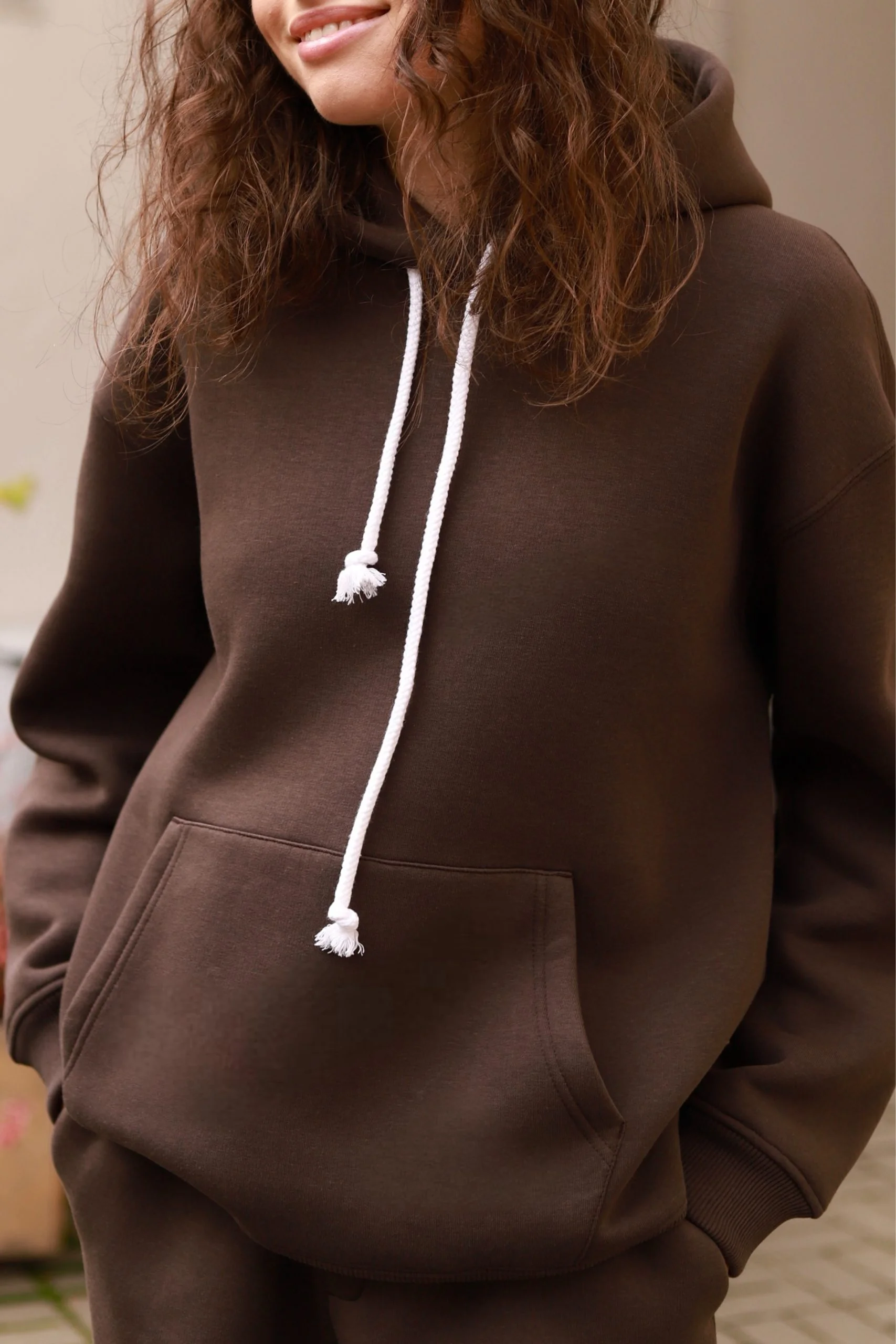 ХУДІ ОВЕРСАЙЗ PREMIUM, НА ФЛІСІ, ШОКОЛАД