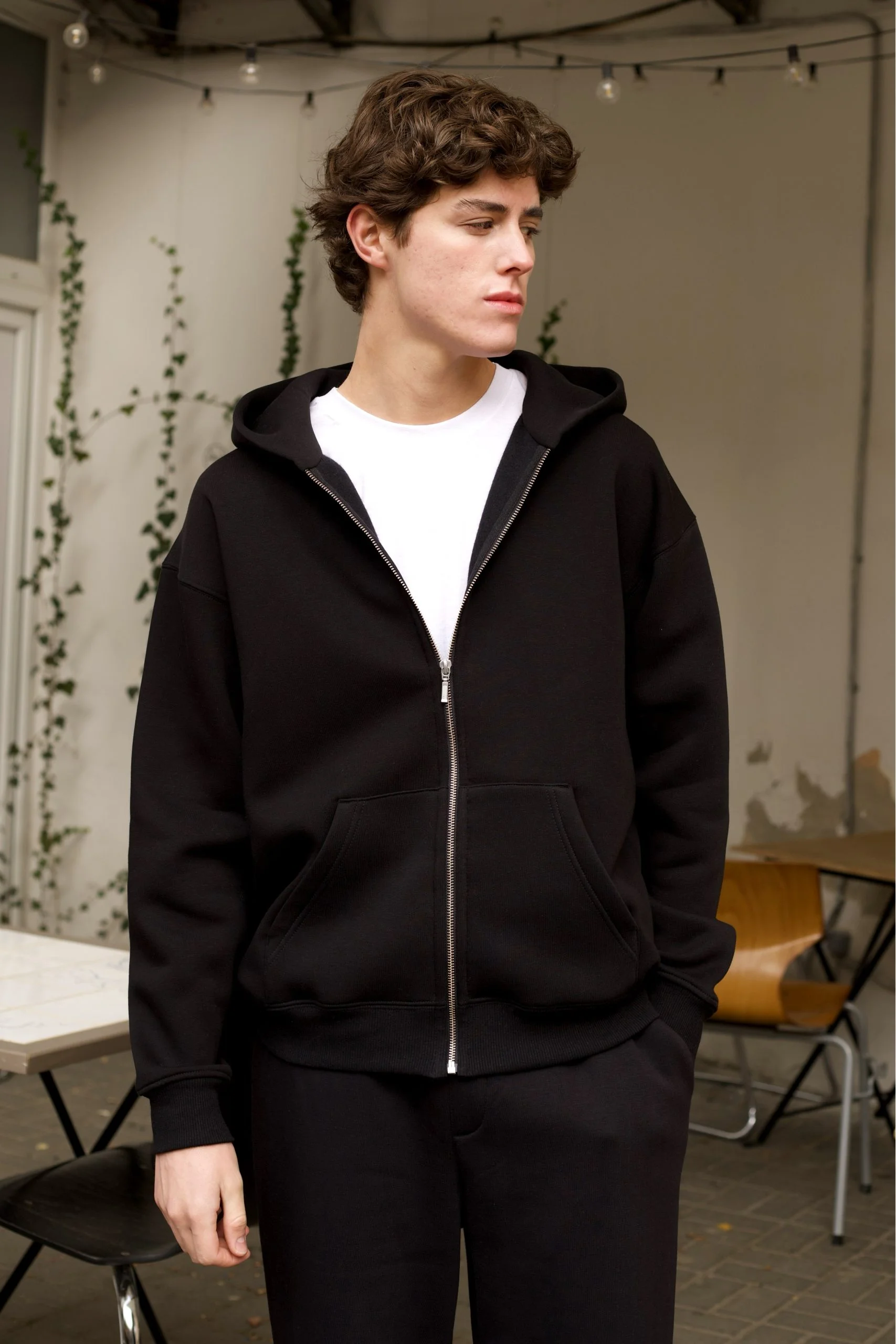 ZIP-ХУДІ PREMIUM, НА ФЛІСІ, ЧОРНИЙ