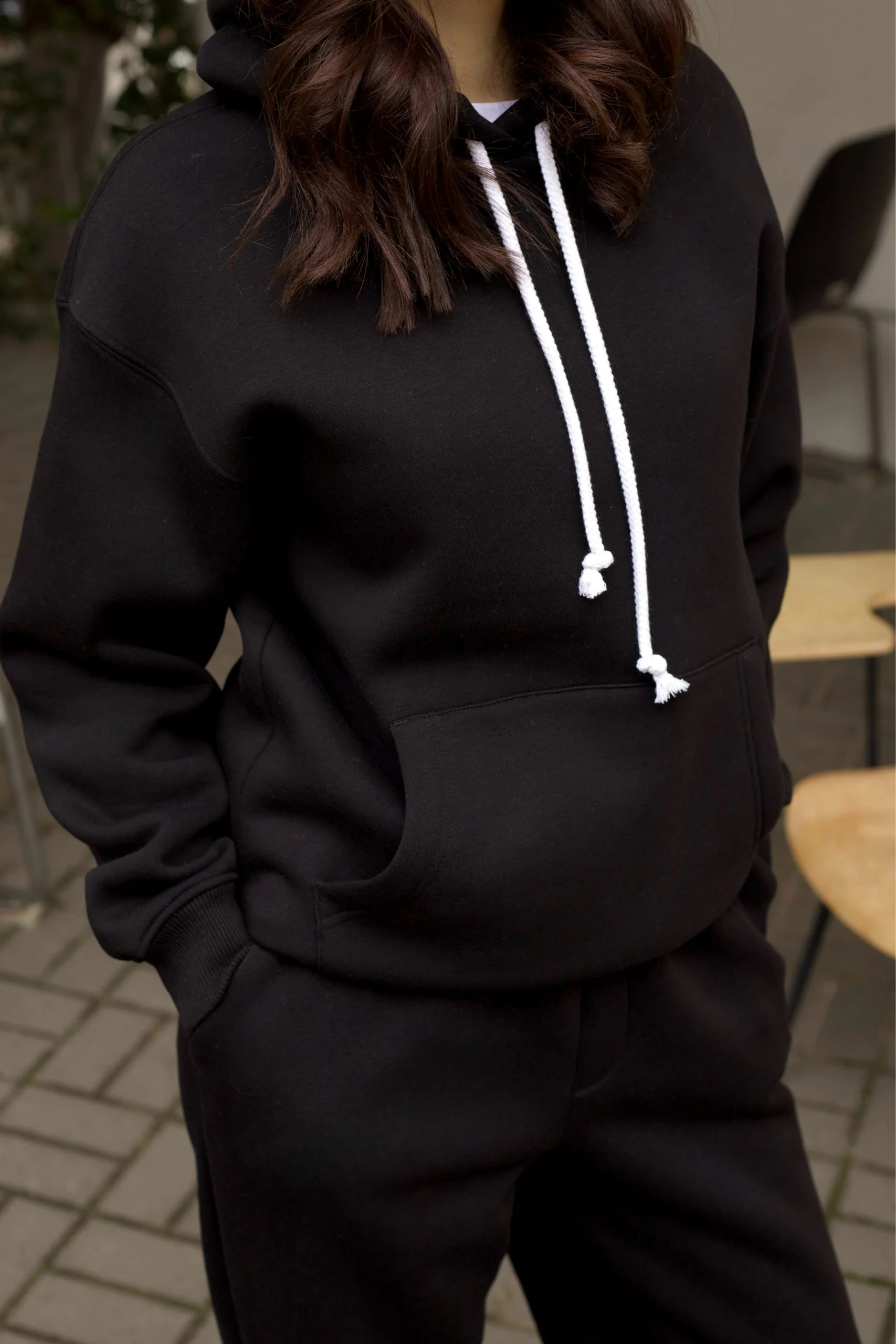 ХУДІ ОВЕРСАЙЗ PREMIUM, НА ФЛІСІ, ЧОРНИЙ