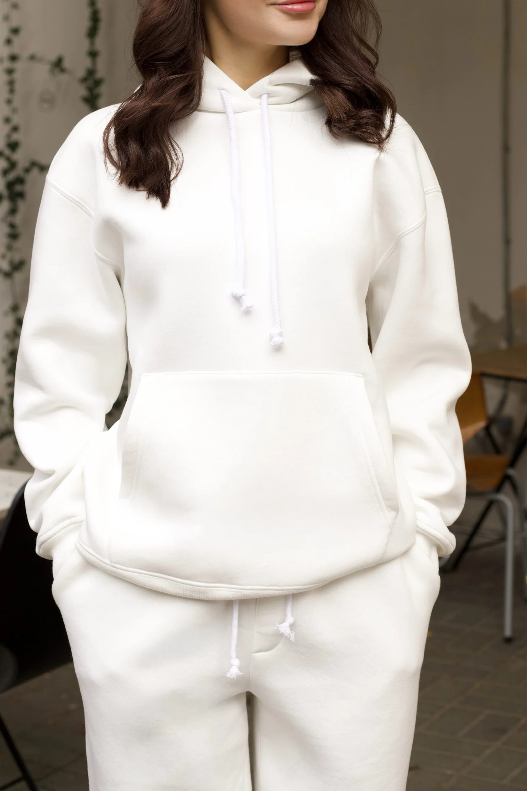 ХУДІ ОВЕРСАЙЗ PREMIUM, НА ФЛІСІ, МОЛОЧНИЙ