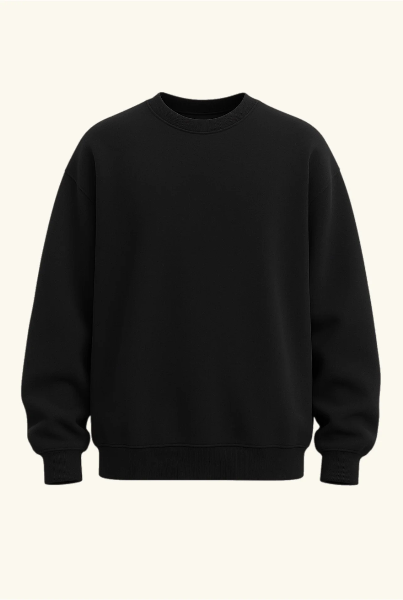 СВІТШОТ ОВЕРСАЙЗ PREMIUM, НА ФЛІСІ, ЧОРНИЙ