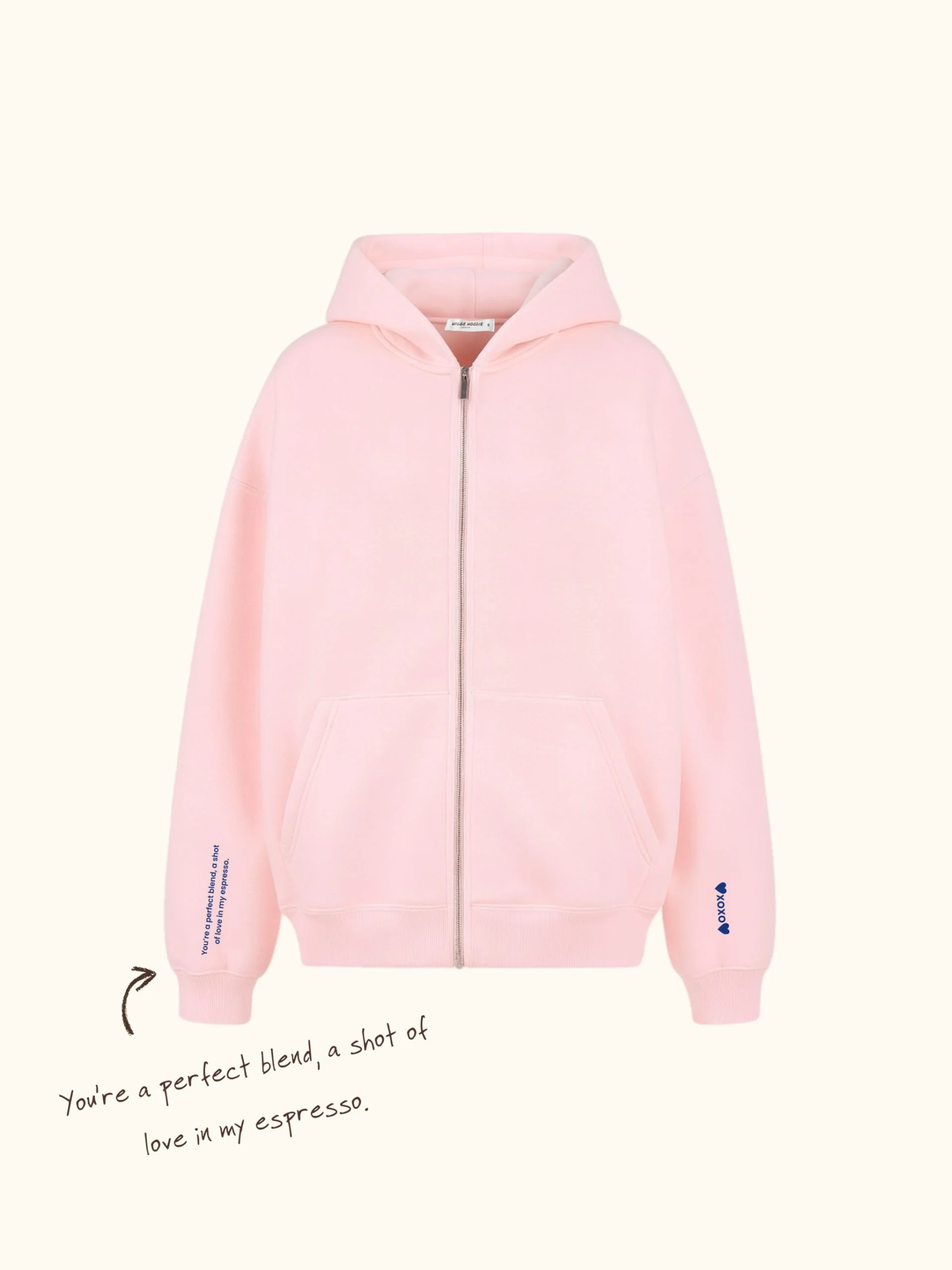 ZIP-ХУДІ  HYGGE AFFIRMATION, РОЖЕВИЙ