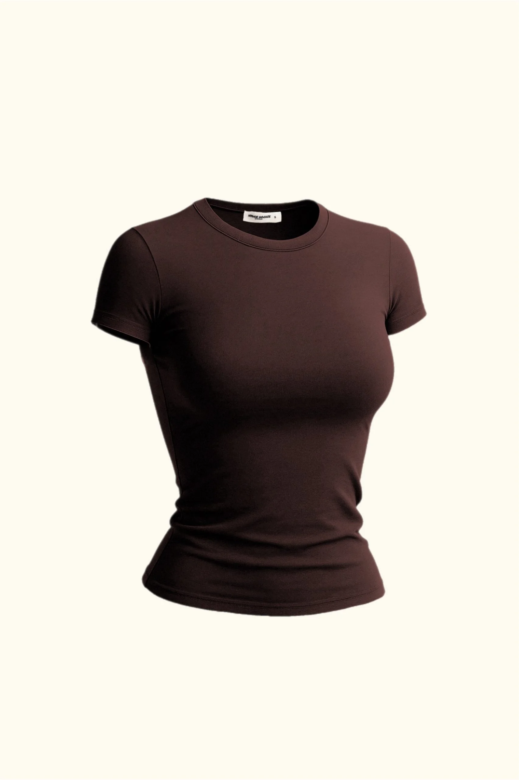 ФУТБОЛКА SLIM FIT ЖІНОЧА, ШОКОЛАДНА