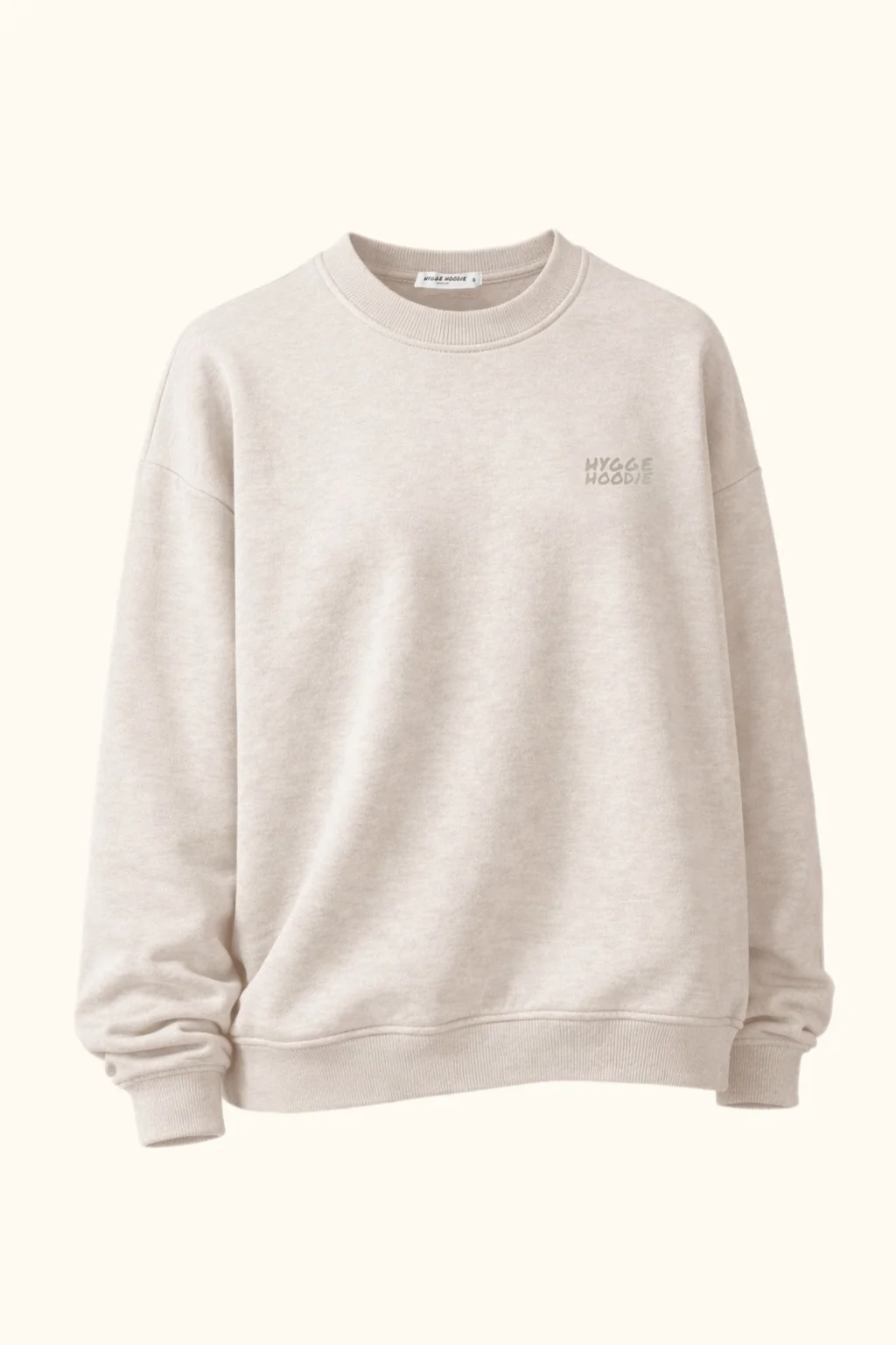 СВІТШОТ OVERSIZE З ВИШИВКОЮ, PREMIUM, БЕЖ МЕЛАНЖ