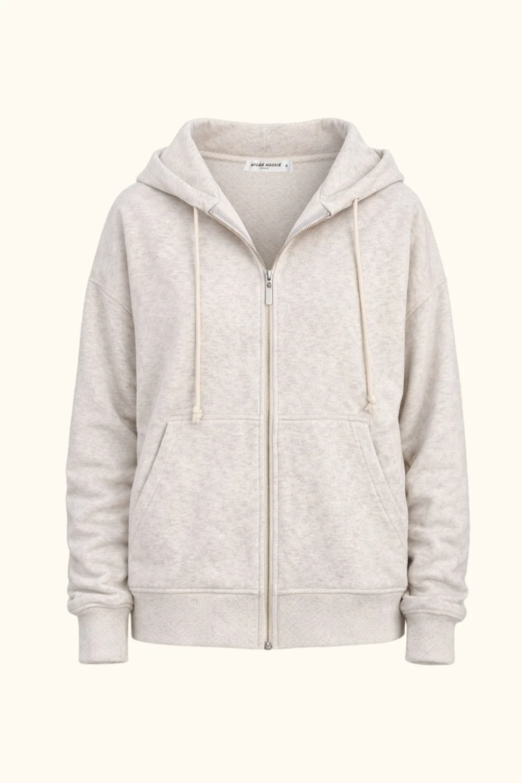 ZIP-HOODIE OVERSIZE, PREMIUM, БЕЖ МЕЛАНЖ