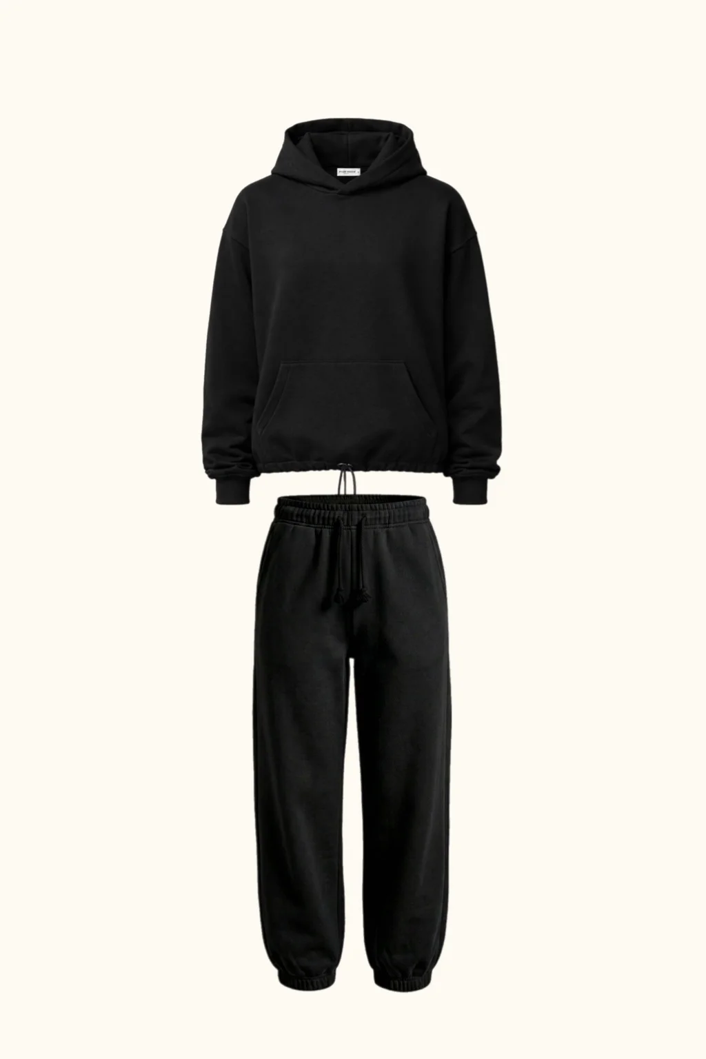 КОМПЛЕКТ FORMULA OVERSIZE (ХУДІ ЗІ СТЯЖКАМИ + ДЖОГЕРИ), ЧОРНИЙ