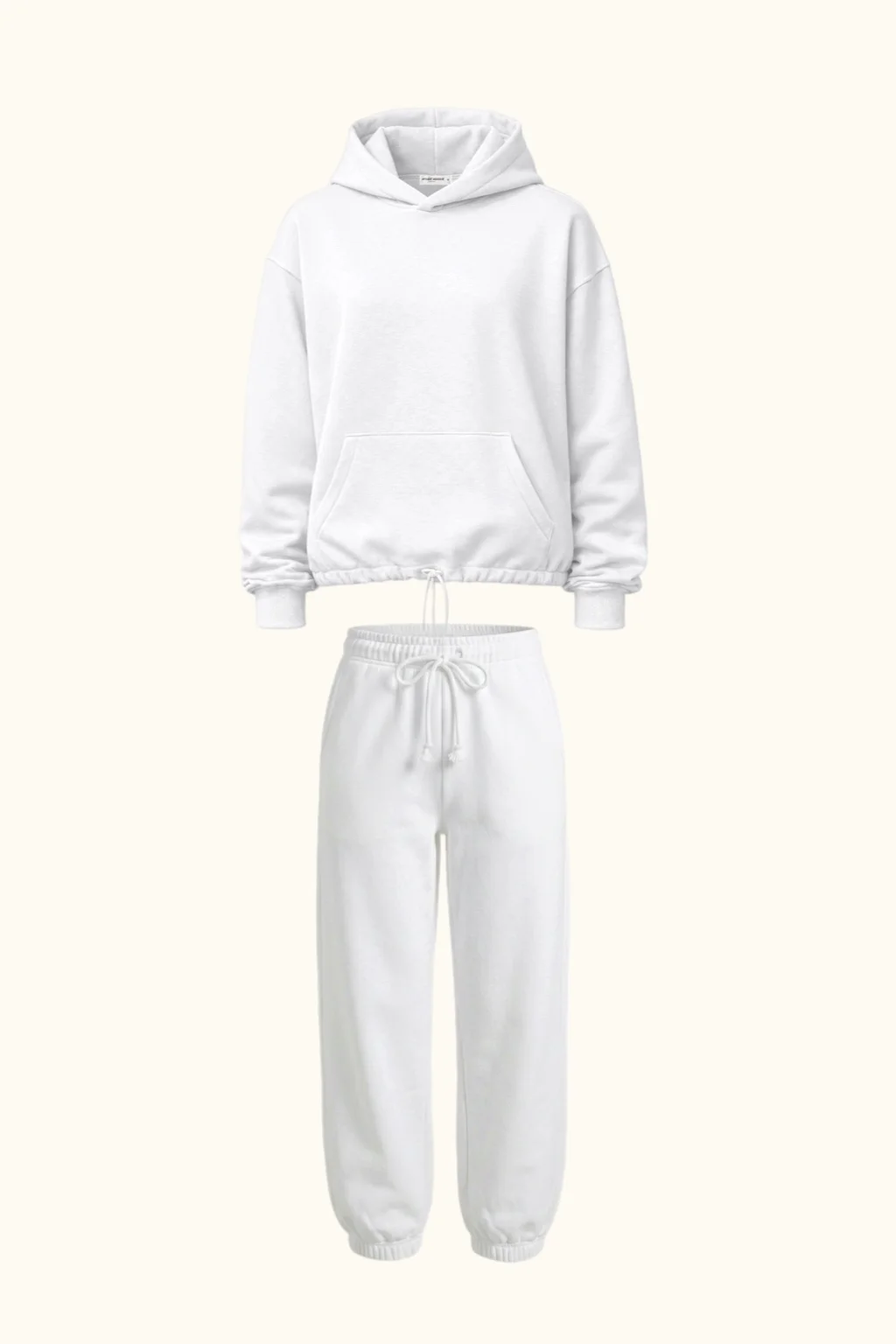 КОМПЛЕКТ FORMULA OVERSIZE (ХУДІ ЗІ СТЯЖКАМИ + ДЖОГЕРИ), МОЛОЧНИЙ