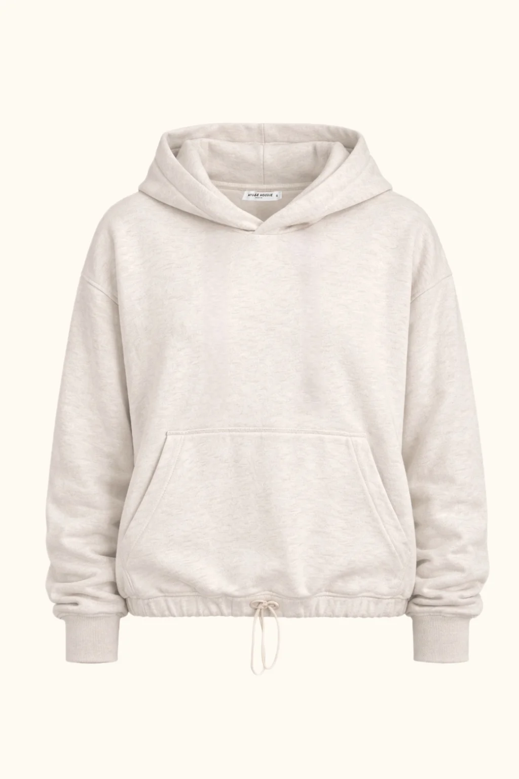 ХУДІ ЗІ СТЯЖКАМИ PREMIUM, БЕЖ МЕЛАНЖ