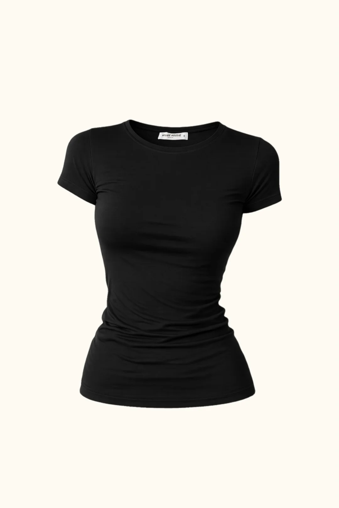 ФУТБОЛКА SLIM З ВІСКОЗИ, PREMIUM, ЧОРНА