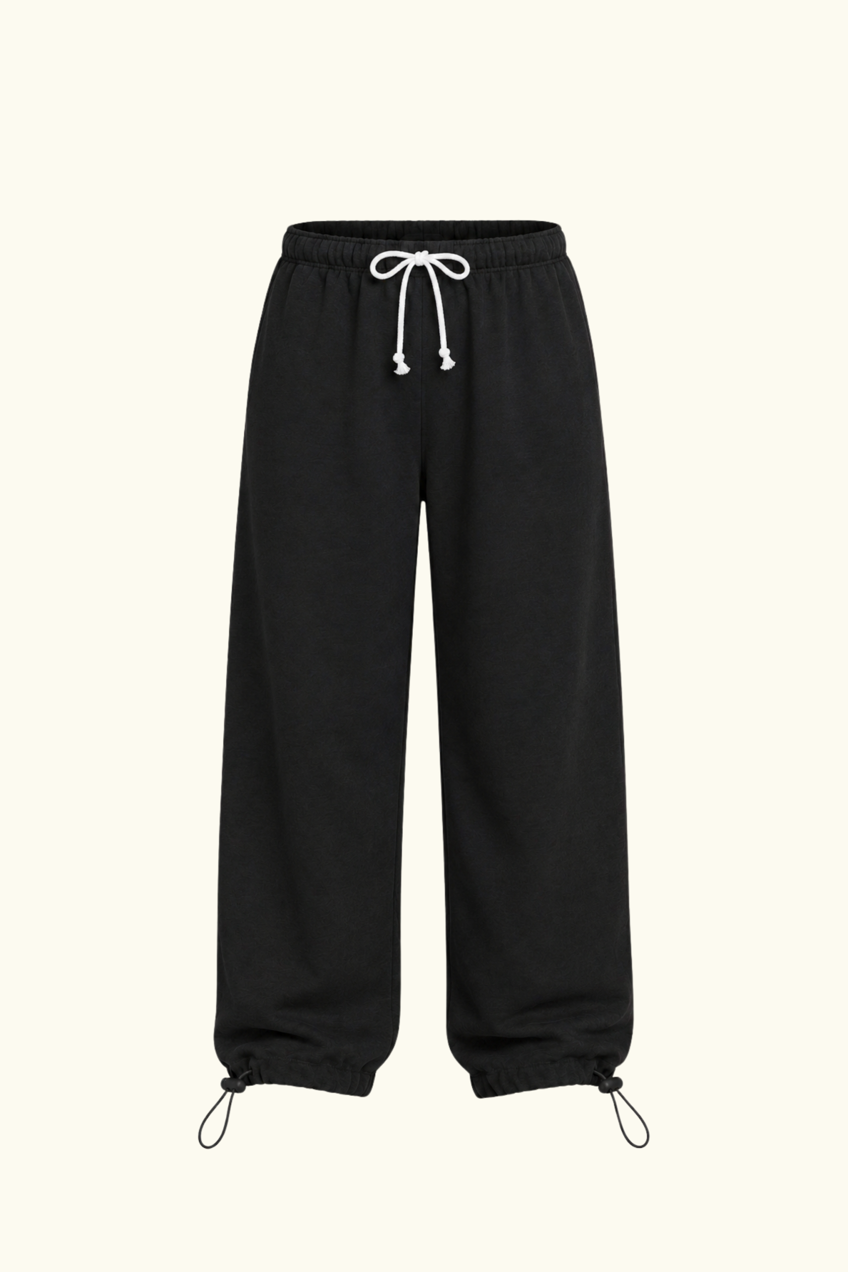 ШТАНИ ЗІ СТЯЖКАМИ OVERSIZE, ЧОРНІ